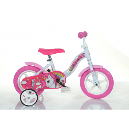 Bicicleta 10'' cu maner pentru parinti Unicorn - Dino Bikes